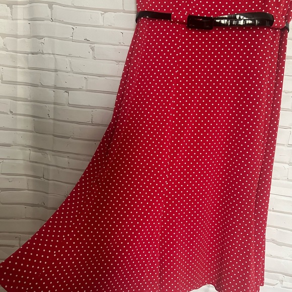 EUC NorthStyle polka dot red dress fit and flare Size 14P runs large fits 10 - Picture 13 of 13